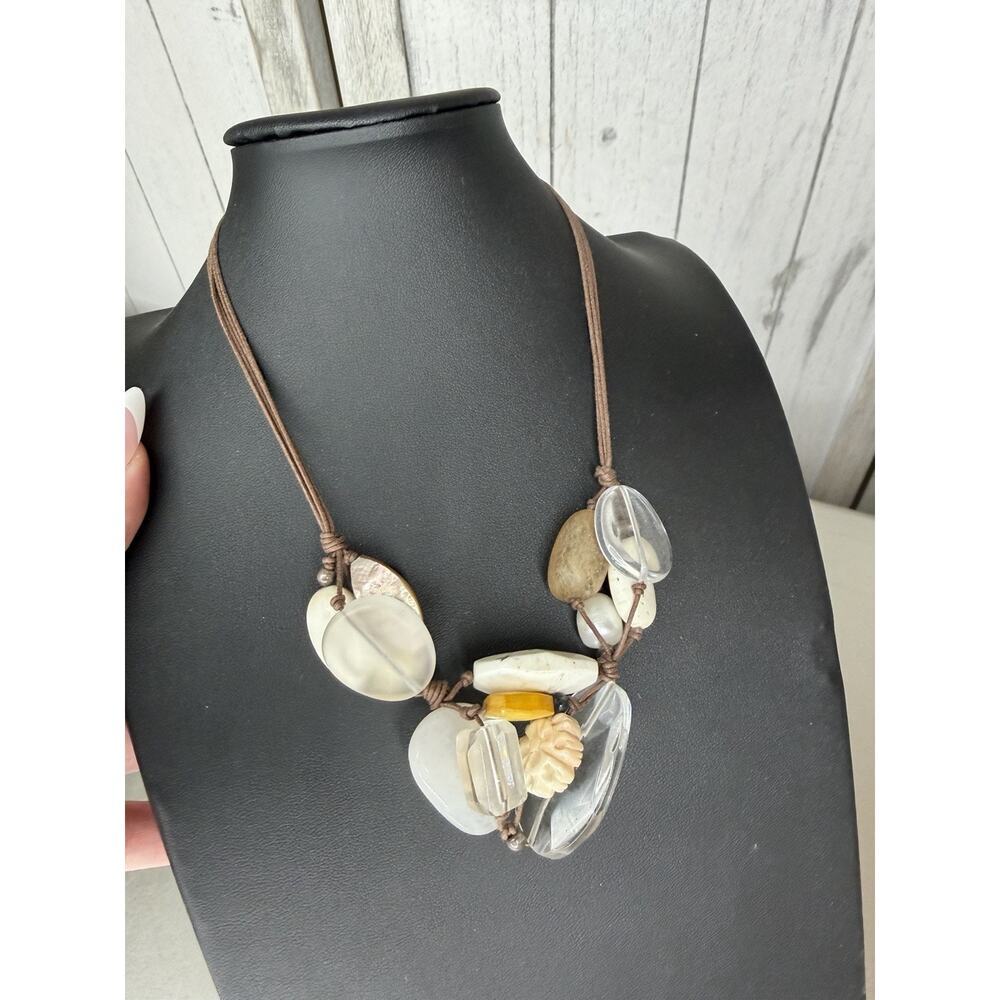 Silpada Sterling Silver Magnesite Calcite Stone Necklace N2201 Boho Glam